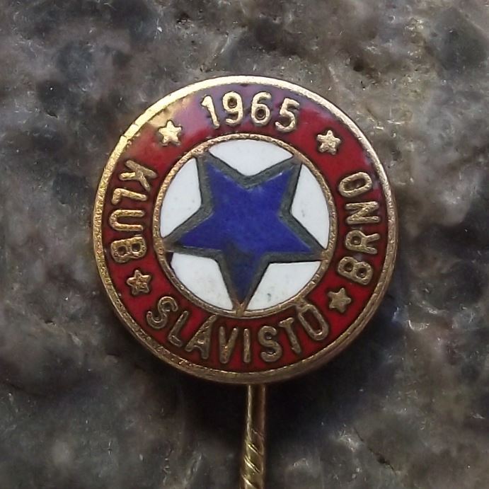 1965 Slavia Brno Slavistu Soccer Czech Football Club Team Blue Star Pin Badge - Badgecrazy