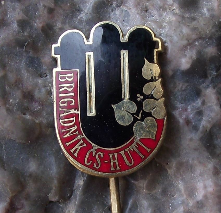 Antique Czechoslovakia Steel Workers Brigadnik Student Seasonal Worker Pin Badge - Badgecrazy