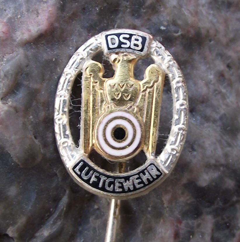 Vintage DSB German Gun Shooting Club Association Air Rifle Gold Award Pin Badge - Badgecrazy