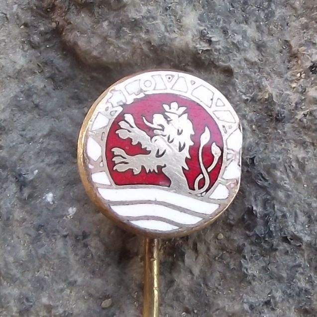 Vintage Karlovy Vary Karslbad Carlsbad Spa Heraldic Crest Coat of Arms Pin Badge - Badgecrazy