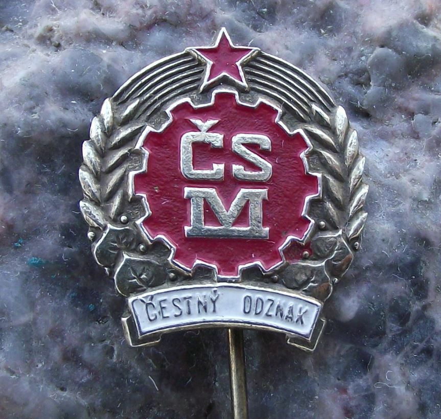 Antique CSM Badge of Honour Czechoslovakian Youth Organisation Award Pin Badge - Badgecrazy