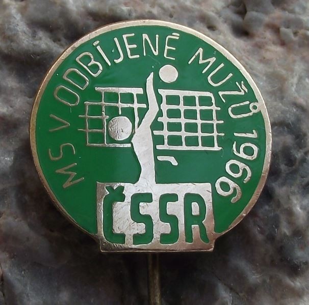 1966 World Mens Volleyball Championships CSSR Czechoslovakia Souvenier Pin Badge - Badgecrazy
