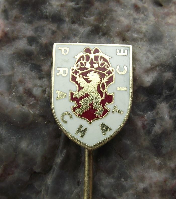 Vintage Prachatice Crossed Keys Lion Heraldic Crest Czech Coat of Arms Pin Badge - Badgecrazy