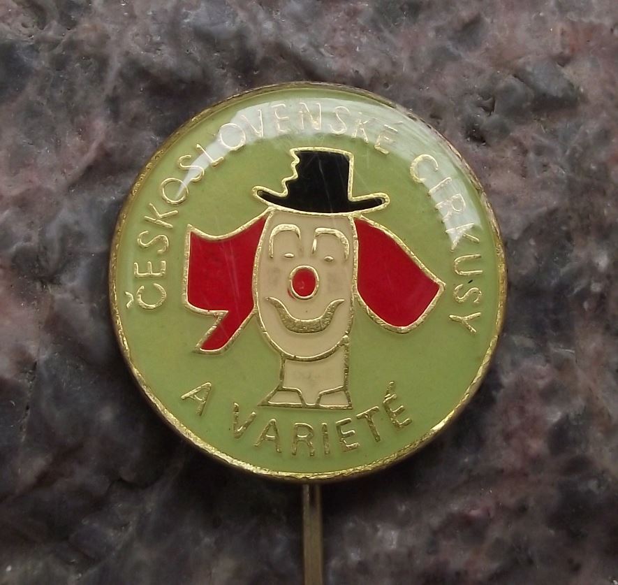 Large Czech State Circus & Variety Performance Clown Face Advertising Pin Badge - Badgecrazy