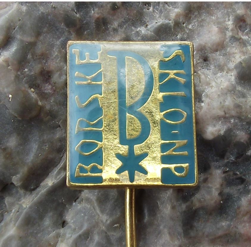 Antique Borske Sklo Coloured Crystal Art Glass Czechoslovakia Pin Badge - Badgecrazy