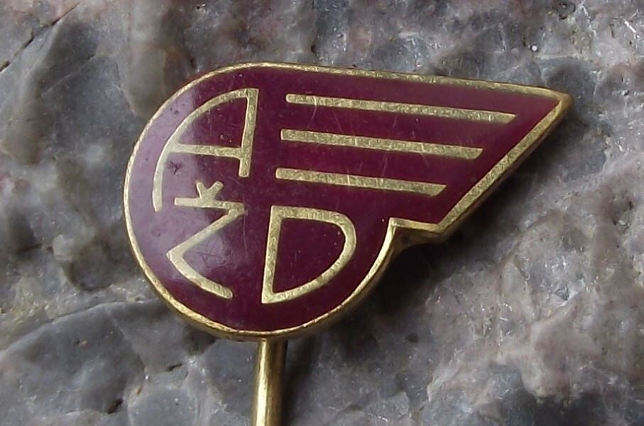 Vintage Czech Railways AZD Train Locomotive Signals and Safety Company Pin Badge - Badgecrazy