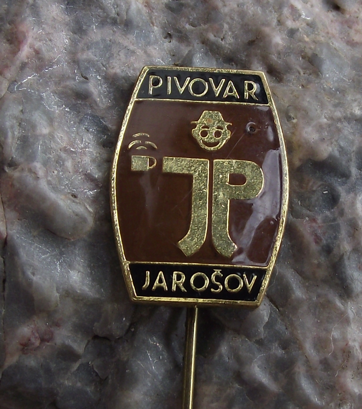 Antique Pivovar Jarosov Brewery Czech Lager Beer Man with Glass Pin Badge - Badgecrazy