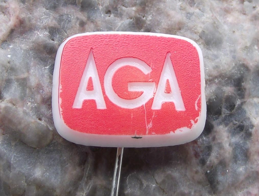 Vintage AGA Swedish Cast Iron Cookers Gas Oven Kitchen Stove Plastic Pin Badge - Badgecrazy