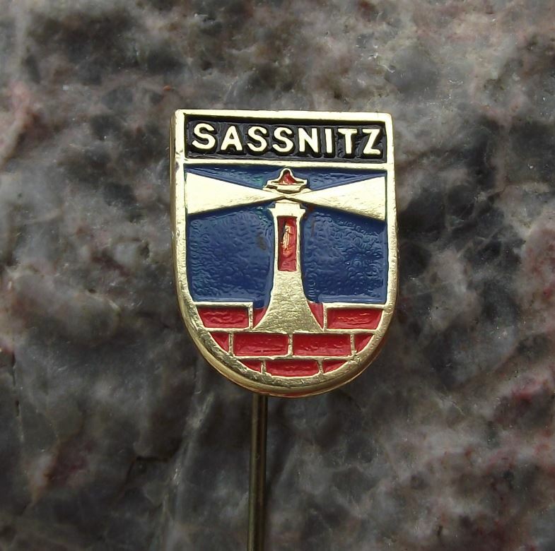 Antique Sassnitz East Germany Heraldic Crest Coat of Arms DDR GDR Pin Badge - Badgecrazy