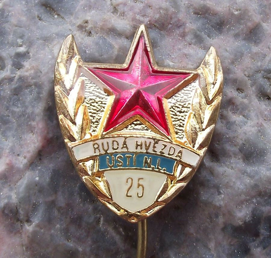 Vintage TJ Ruda Hvezda Red Star Soccer Football Sport Club Anniversary Pin Badge - Badgecrazy