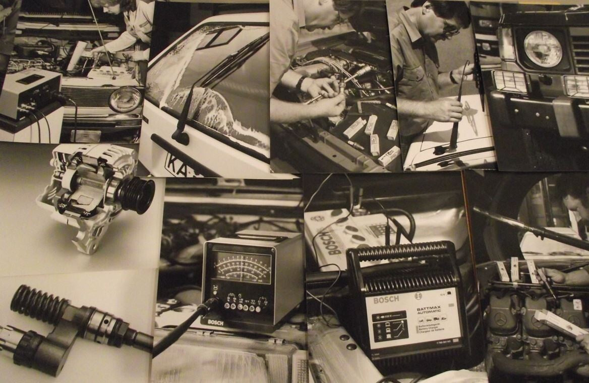 1980s Set of 18 BOSCH Vehicle Car Engineering Germany Automobiles Press Photos - Badgecrazy