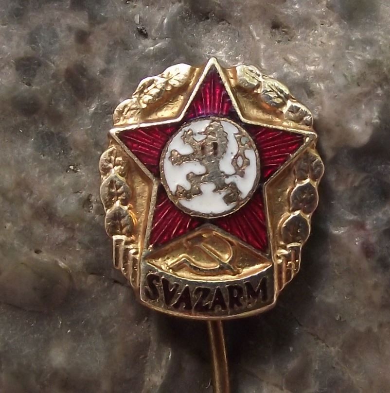 Vintage Svazarm Czechoslovakia Cold War Army Military Reserve Star Pin Badge - Badgecrazy