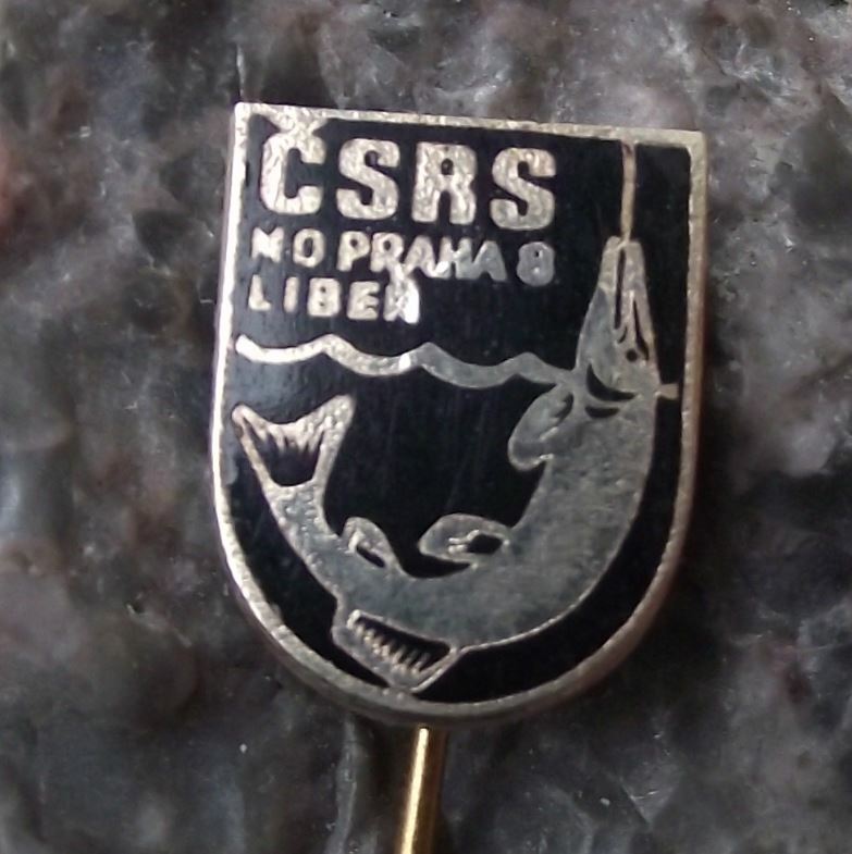 Antique Liben Prague 8 Fishing Angling Association CSRS Pike Fish Pin Badge - Badgecrazy