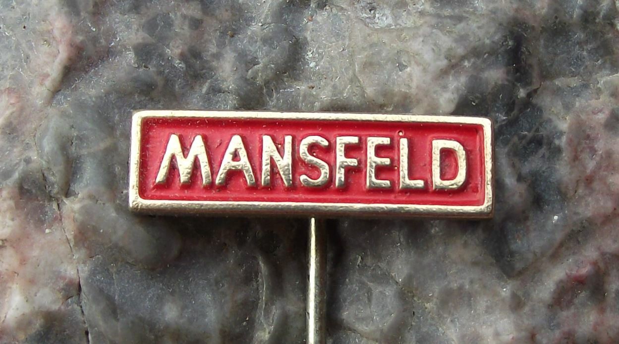 Antique VEB Mansfeld Mining Engineering Welding Firm Logo Motif Name Pin Badge - Badgecrazy