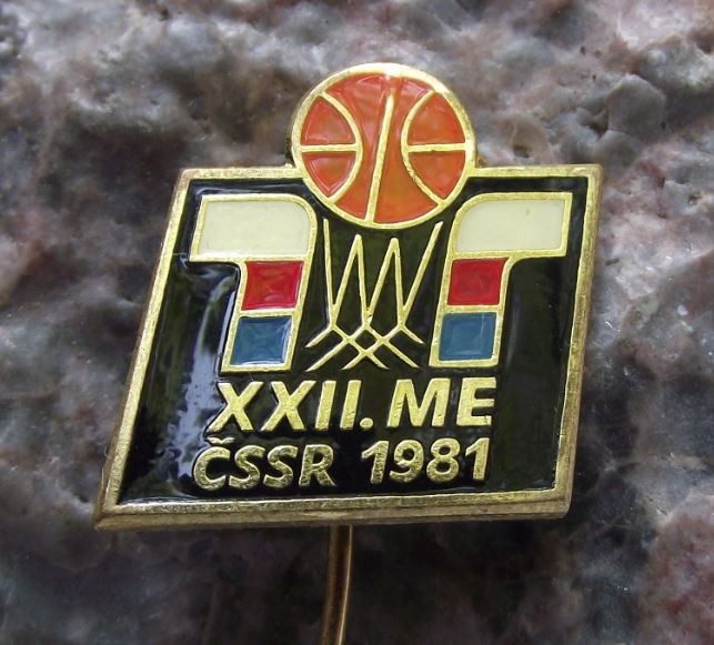 1981 FIBA Eurobasket Mens European Basketball IBF Championships Pin Badge - Badgecrazy