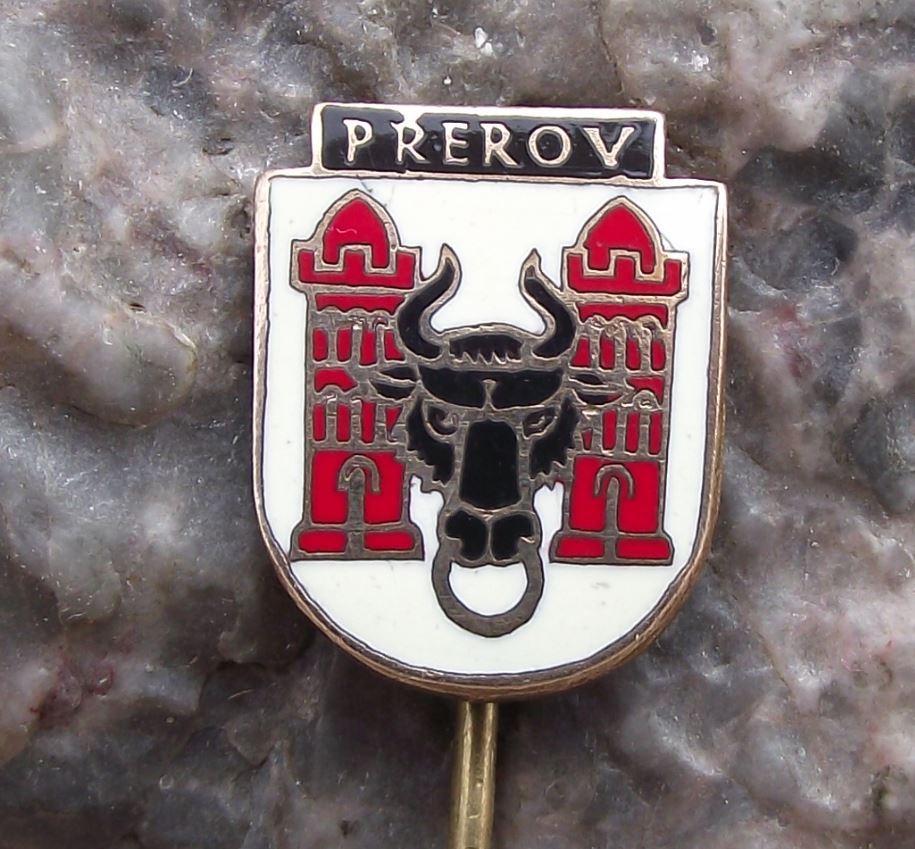 Vintage Prerov Czechoslovakia Coat of Arms Heraldic Crest Souvenier Pin Badge - Badgecrazy