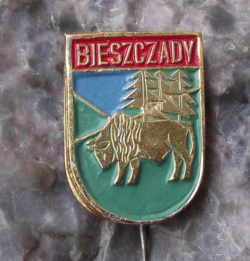 Vintage Bieszczady Polish City Poland Heraldic Crest Coat of Arms Pin Badge - Badgecrazy