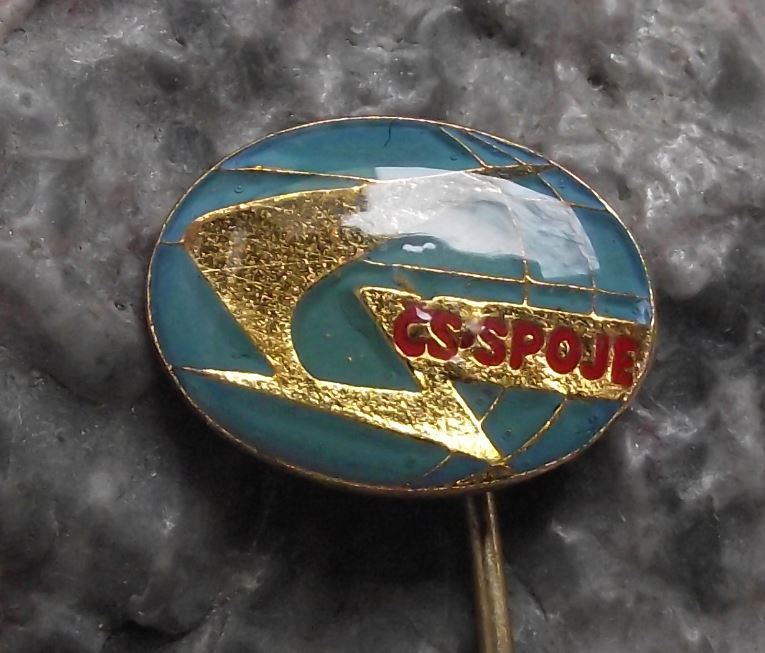 Czechoslovakia CS Spoje Connection Communist Post Office Postal Logo Pin Badge - Badgecrazy