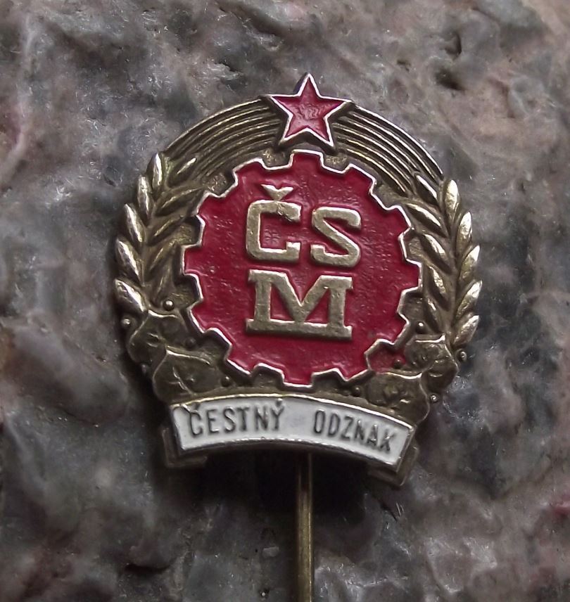 Antique CSM Badge of Honour Czechoslovakian Youth Organisation Award Pin Badge - Badgecrazy