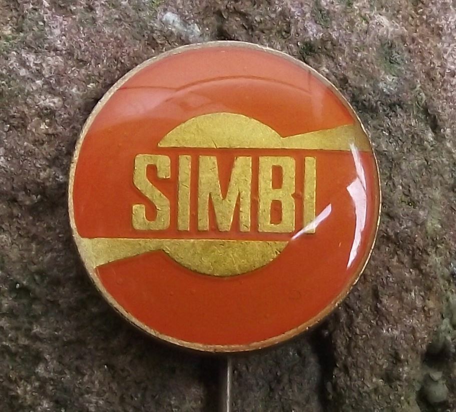Vintage Simbi Italian Electromagnetics Logo Technology Company Pin Badge - Badgecrazy