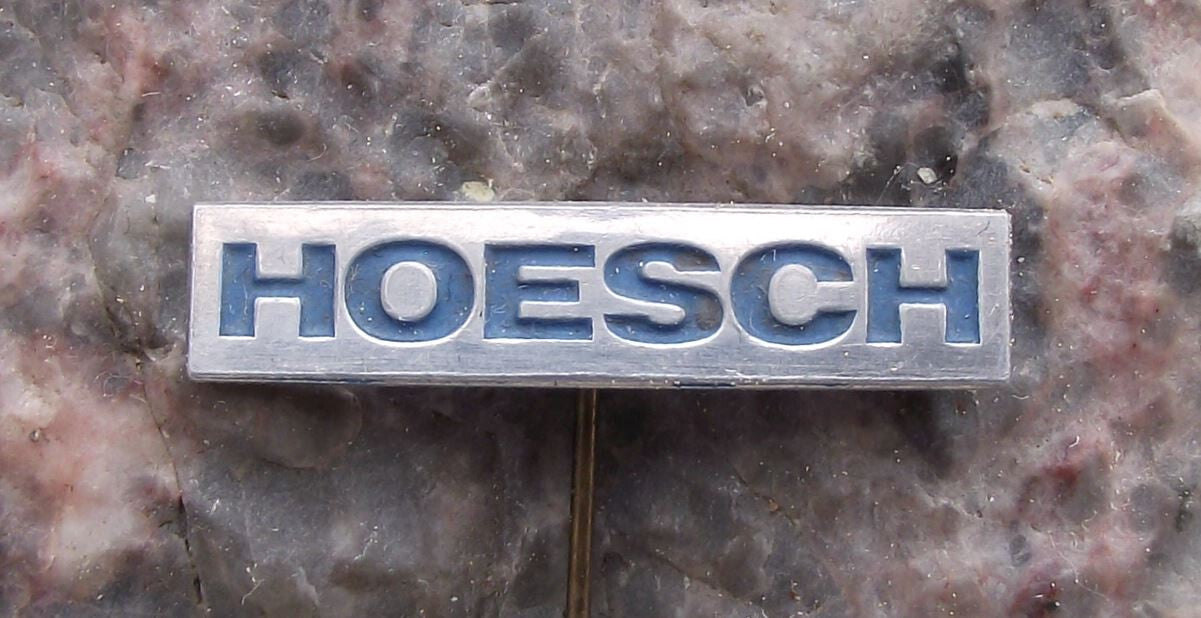 Vintage Hoesch AG Mining and Steel Mills German Germany Logo Pin Badge - Badgecrazy