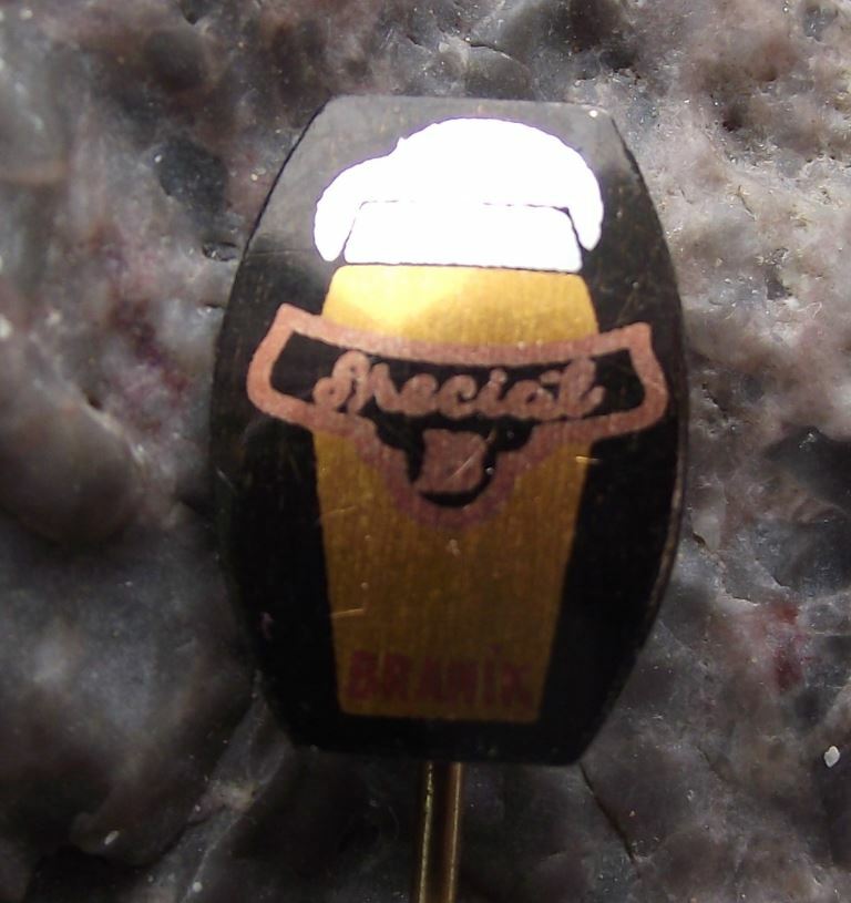 Vintage Branik Special B Czech Brewery Lager Beer Advertising Black Pin Badge - Badgecrazy