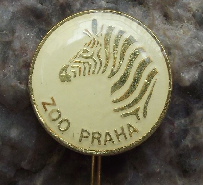 Antique Prague Zoo Praha Striped Horse Zebra Head Czech Safari Park Pin Badge - Badgecrazy