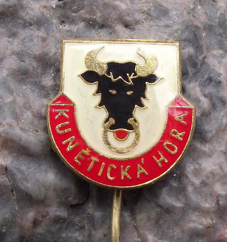 Kuneticka Hora Nose Ring Bull Czech City Coat of Arms Heraldic Crest Pin Badge - Badgecrazy