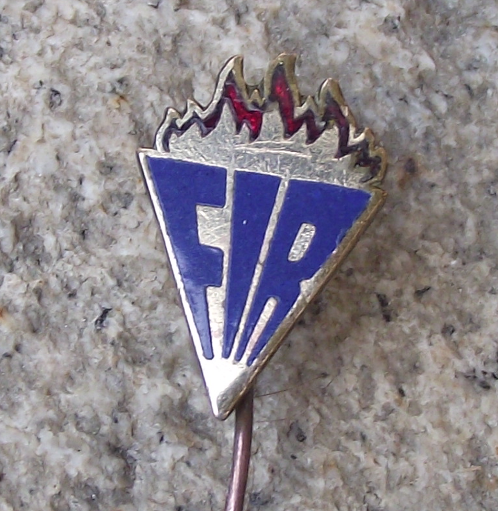 Vintage FIR International Federation Resistance Fighters Anti Fascist Pin Badge - Badgecrazy