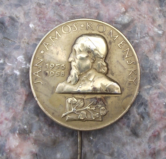 1958 Jan Amos Comenius Teacher & Champion of Universal Education Pin Badge - Badgecrazy