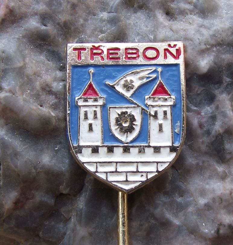 Antique Trebon Czech Bohemian Walled City Coat of Arms Heraldic Crest Pin Badge - Badgecrazy