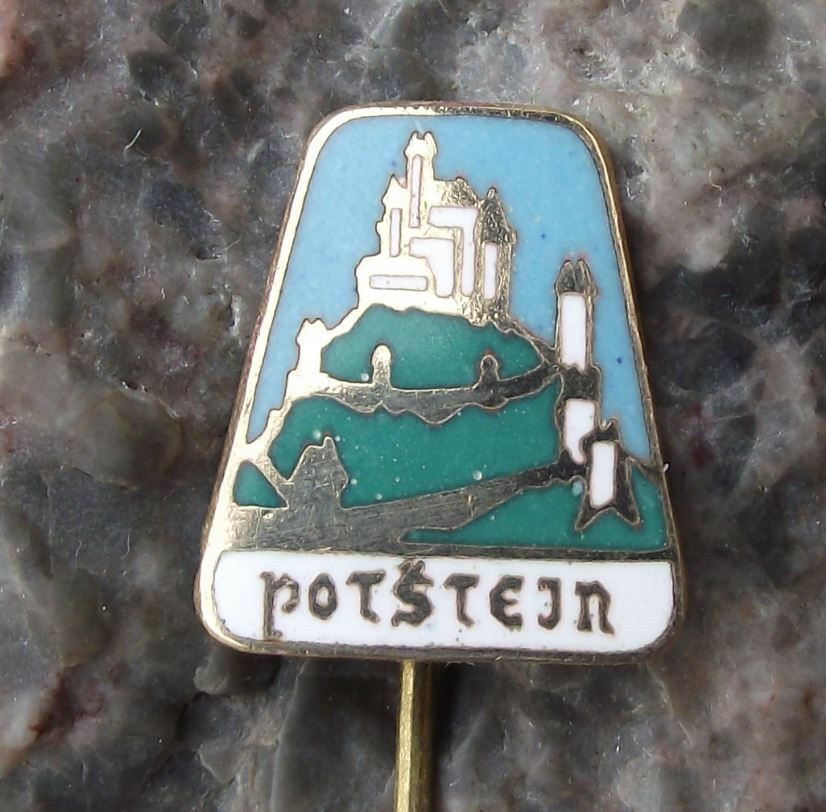 Vintage Potstejn Czechoslovakia Ancient Castle Tourist Souvenier Pin Badge - Badgecrazy