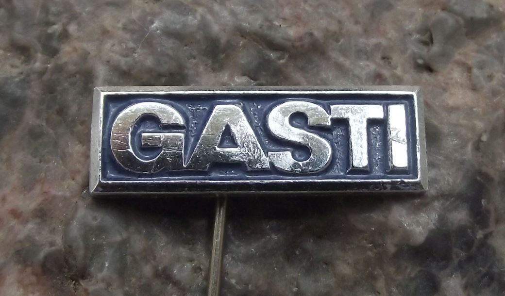 Antique Gasti Verpackungsmaschinen GmbH German Engineering Company Pin Badge - Badgecrazy