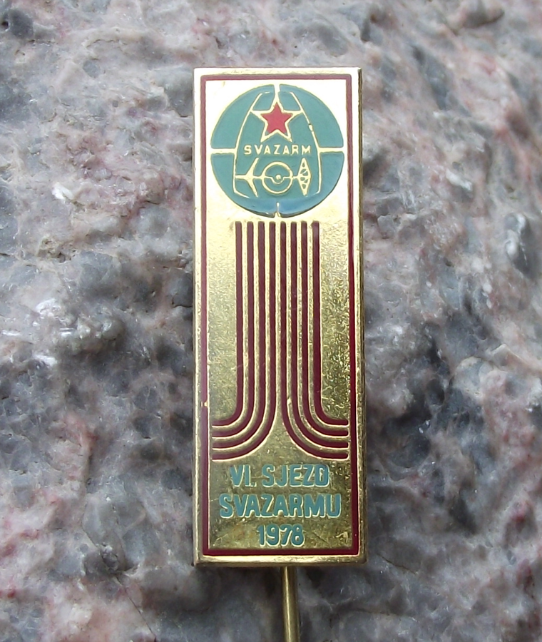 1978 Svazarm Czech Army Reserves VI 6th Military Conference Meeting Pin Badge - Badgecrazy