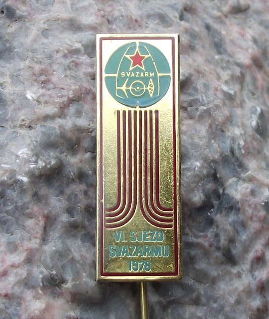 1978 Svazarm Czech Army Reserves VI 6th Military Conference Meeting Pin Badge - Badgecrazy
