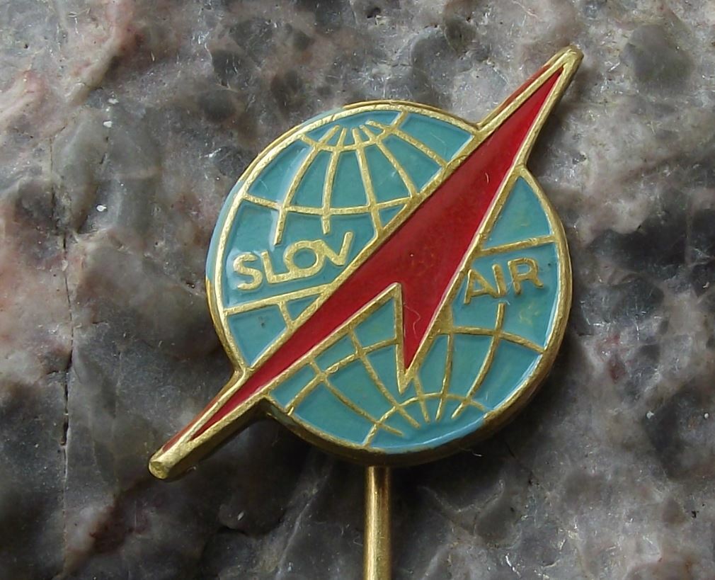 Vintage Slov Air Czechoslovakia Airlines Slovak Aircraft Official Logo Pin Badge - Badgecrazy