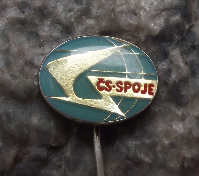 Czechoslovakia CS Spoje Connection Communist Post Office Postal Logo Pin Badge - Badgecrazy