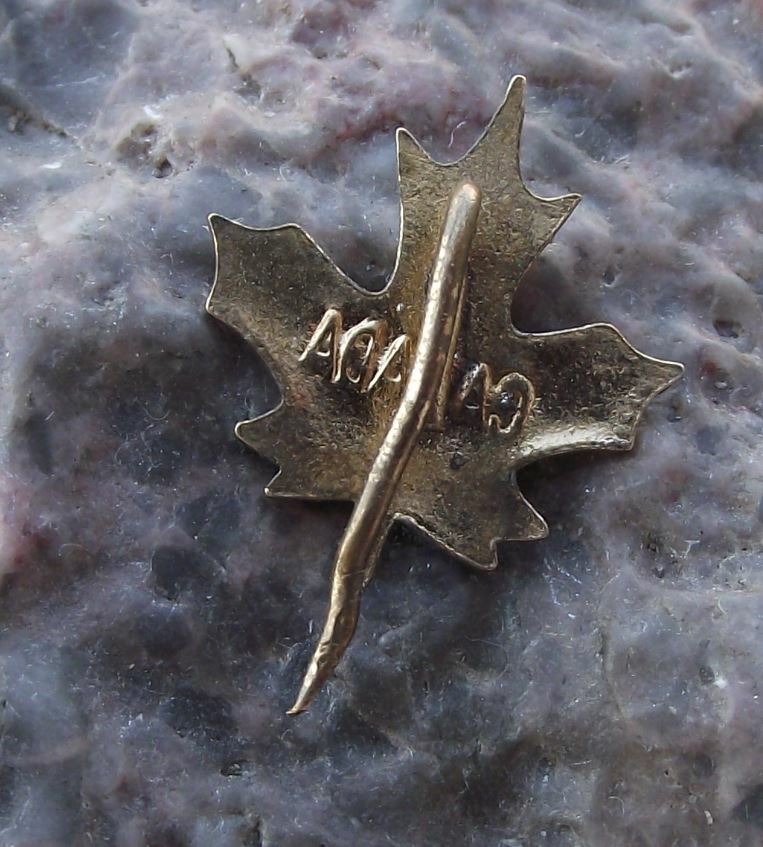 Antique Golden Canada Maple Leaf National Canadian Emblem Motif Pin Badge - Badgecrazy