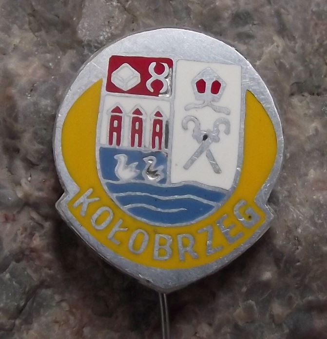 Kolobrzeg Kolberg Polish Poland Heraldic Crest Shield Coat of Arms Pin Badge - Badgecrazy