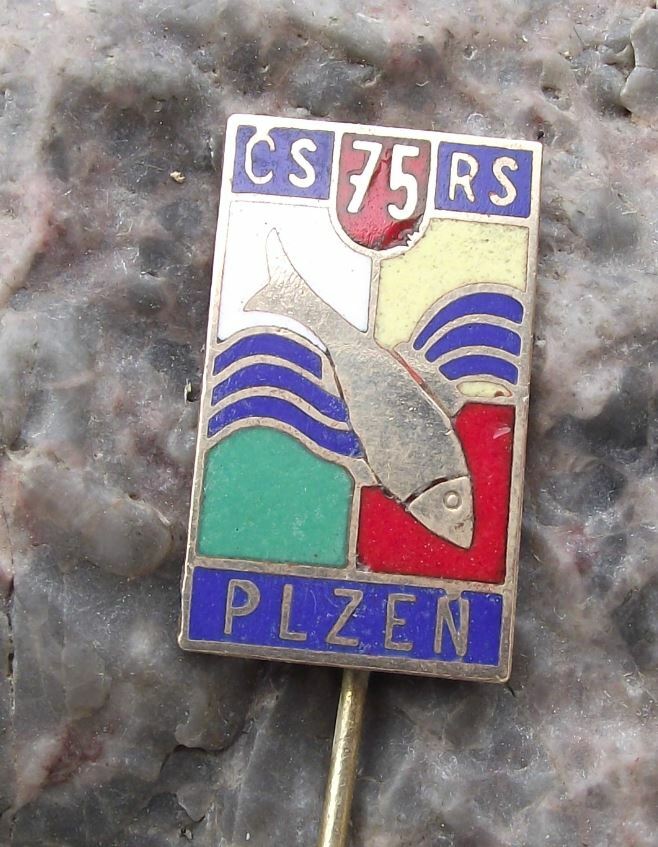 CSRS CRS Plzen Fishing Association Anglers Union Fish 75th Anniversary Pin Badge - Badgecrazy