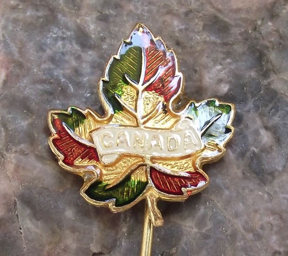 Canada Maple Leaf Autumn Fall Colors National Symbol Canadian Motif Pin Badge - Badgecrazy