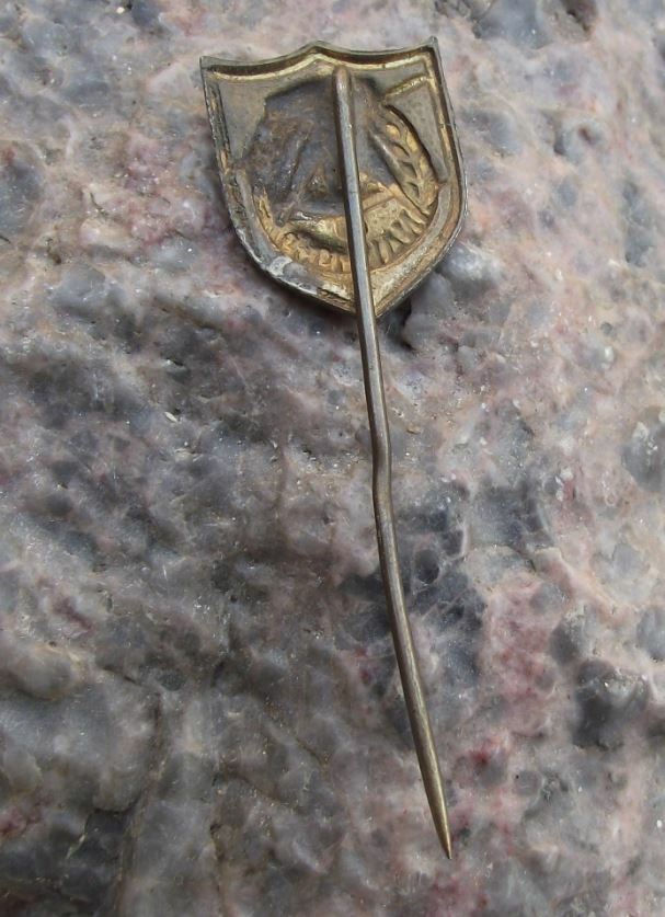 1959 NAW Nationale Aufbauwerk GDR German National Front Compass Hammer Pin Badge - Badgecrazy