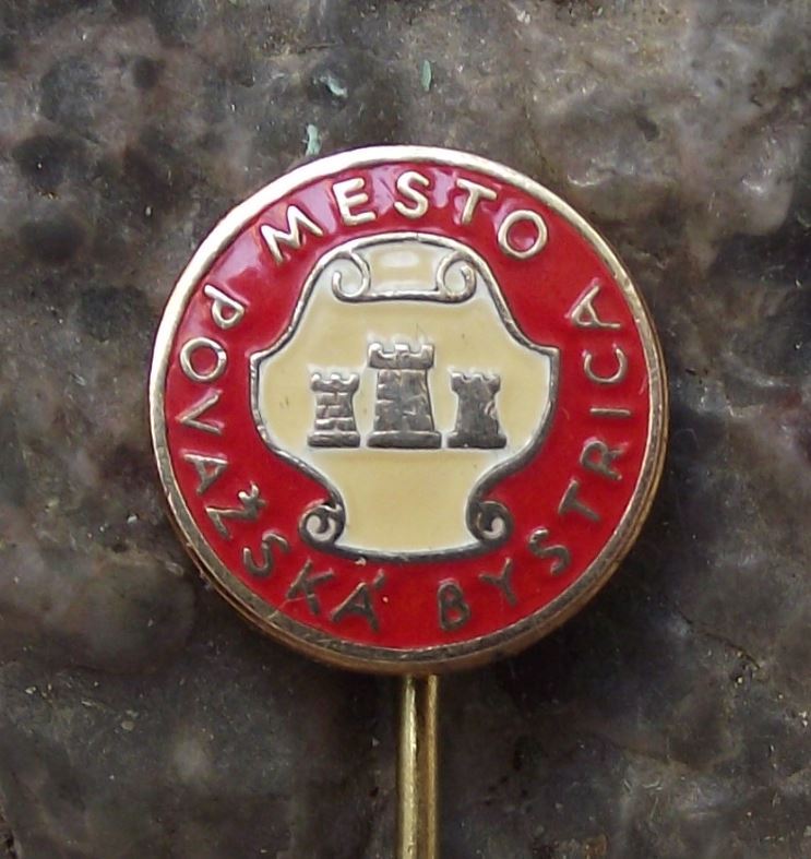 Antique Povazska Bystrica Czechoslovakia Heraldic Crest Coat of Arms Pin Badge - Badgecrazy