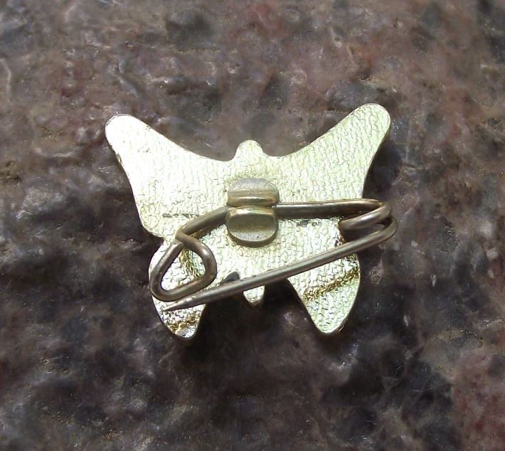 Small Green Winged Gold Wing Spots Butterfly Flying Insect Brooch Pin Badge - Badgecrazy