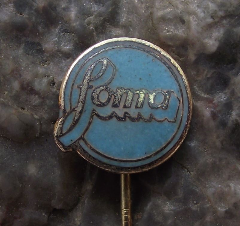 Antique FOMA Fotochema Czech Camera Film Photography Firm Pin Badge Blue - Badgecrazy