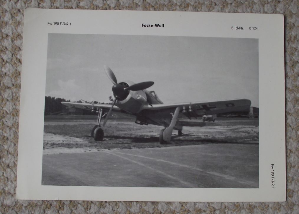 1974 Focke Wulf Fw 190 F-3 Luftwaffe WWII Fighter Aircraft Photographic Plate - Badgecrazy