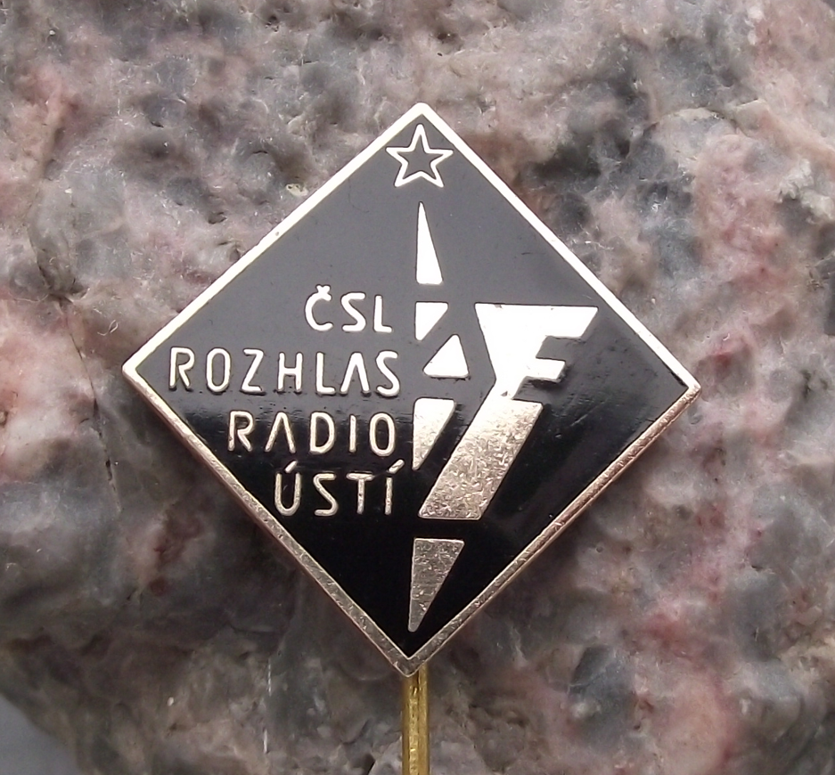 Vintage Radio Usti CSSR Czech State Broadcasting Transmitter Tower Pin Badge - Badgecrazy