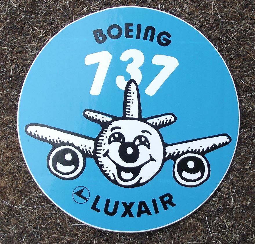 Luxair Luxembourg Airlines Boeing 737 Aircraft Airliner Sticker Decal - Badgecrazy