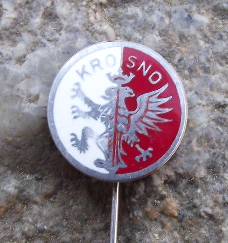 Antique Krosno Poland Polish Coat of Arms Heraldic Circle Crest Pin Badge - Badgecrazy