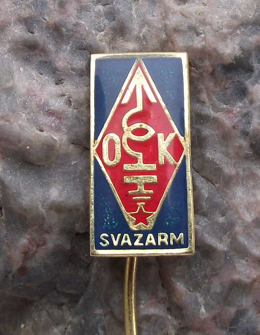 Vintage Svazarm Czech Symbol OK Army Reserve Military Radio Operator Pin Badge - Badgecrazy